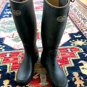 Le Chameau Chasseur Leather-Lined Boots